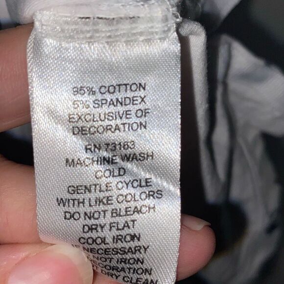 Cable & Gauge Top Women's Small White Blue Anchor Nautical Short Sleeve V-Neck - Picture 7 of 7